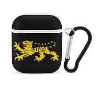 Heraldic Tiger Funny Case Cover compatible con AirPods 1 y 2 auriculares, funda rígida protectora con llavero