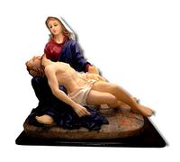Heraldys.- Figura de La Piedad 20 cms. en Resina, Pintada a Mano. De Regalo una Cruz de Caravaca. También de Regalo estampas de San Pancracio, San Judas Tadeo y San Miguel.