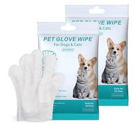 Herb Life Guantes de limpieza para perros y gatos, guantes de limpieza para la cara, orejas, ojos, patas, guantes de limpieza para mascotas, toallitas de aseo para mascotas, sin enjuague, toallitas