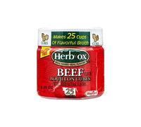HERB-OX Cubos de caldo de ternera, condimento de caldo de res, 25 unidades, 3.2 onzas