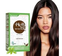 Herb Speedy Tinte para el cabello sin PPD, sin amoníaco, color marrón profundo que contiene protección solar, inodoro, no más irritaciones de ojos y/o cuero cabelludo por teñir para cuero cabelludo