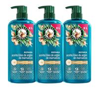 Herbal Essences Argán Champú Reparador, Pelo Dañado, Sin Siliconas, 3x650ml | Con Aceite de Argán Puro, Nutrición Intensa para un Cabello Más Suave y Sedoso, Fórmula Vegana
