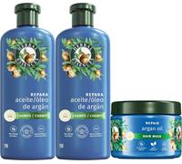 Herbal Essences Champú 2x350ml + Mascarilla 500ml, Para Pelo Dañado. Hidratación Intensa Para Un Pelo Más Suave Y Sedoso. De Origen Natural. Vegano Y No Testado En Animales