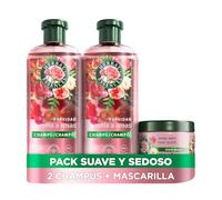 Herbal Essences Champú Aroma A Rosas 2x350ml + Mascarilla 500ml. Ayuda A Suavizar E Hidratar El Pelo Seco. Con Esencia De Rosas. De Origen Natural*