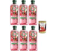 Herbal Essences - Champú suave y brillante para cabello seco, esencia de rosa, vegano, 6 x 250 ml + Polpa italiana gourmet 400 g