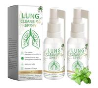 Herbal - Spray limpiador pulmonar, 2 unidades, fórmula de mullein de menta natural, limpia los pulmones y calma la respiración, práctico formato de viaje de 30 ml