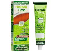 Herbal Time Henna Colorante Rojo Cobrizo 3 | Tinte en Crema para Pelo | Coloración Vegetal | Cubre Canas | Tinte Semipermanente de Cabello | Sin Amoníaco, Sulfatos ni Parabenos | 75 ml