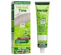 Herbal Time Henna Natural Colorante en Crema Color Rubio Plata Nº 1 | Henna Pelo | Cubre Canas | Crema Tinte Coloración Temporal | Sin Amónico, Sin Sulfatos y Sin Parabenos | Henna Pelo Rubio | 75 ml
