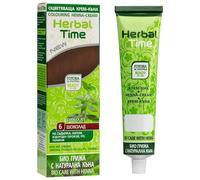 Herbal Time Henna Natural Colorante en Crema | Henna Pelo | Cubre Canas | Crema Tinte Coloración Temporal | Sin Amónico, Sin Sulfatos y Sin Parabenos | Color Chocolate 6 | 75ml