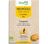 HerbalGem Amplio Espectro Propóleo Caramelos Bio Garganta Limón 24 uds