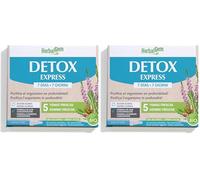 HERBALGEM Detox Express 7 Días - Purifica el Organismo en Profundidad - Complejo de Gemoterapia - Fórmula Altamente Concentrada Sin Alcohol - 5 Yemas Frescas BIO - 7x10 ml (Paquete de 2)