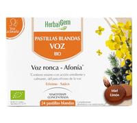 HERBALGEM - Pastillas de los Cantantes- Brillo de la Voz - Para las Cuerdas Vocales - Enriquecidas con Yemas - Receta Tradicional - Certificado Ecológico - 24 pastillas