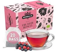 HERBALIA - Infusión de Frutos Rojos en Bolsitas, Caja de Tisana de Frutos Rojos con 20 Bolsitas sin Grapas, 40 g de Frutos Rojos para Infusiones y Tés