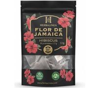 HERBALINEA Flor de Jamaica 100% Natural (Hibiscus) - 30 Pirámides Premium | Infusión Diurética y Antioxidante | Ayuda a la Retención de Líquidos | Sin Cafeína | Sabor Intenso y Refrescante