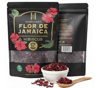 HERBALINEA Flor de Jamaica (Hibiscus) 100g Pura a Granel | Té de Hibisco Seco 100% Natural | Diurético, Digestivo y Antioxidante | Sin Cafeína | Ideal para Infusión Fría o Caliente | Vegan, Sin Gluten