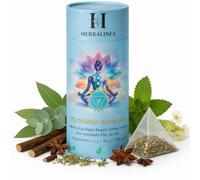 HERBALINEA Infusión de Hierbas Naturales - Té Chakra Garganta | 15 Pirámides Premium (30g) | Menta, Eucalipto, Salvia, Tomillo, Tilo, Anís | Claridad y Bienestar Interior | Sin Cafeína