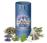 HERBALINEA Infusión de Hierbas Naturales - Té Chakra Tercer Ojo | 15 Pirámides Premium (30g) | Té Blanco Pai Mu Tan, Lavanda, Romero, Melisa | Claridad Mental y Bienestar | Sin Cafeína