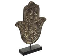 HERBALINEA Mano de Fátima Decorativa de Madera 37x24x9 cm - Estilo Árabe Bohemio - Protección, Energía Positiva y Decoración para Hogar, Oficina o Regalo Espiritual