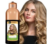 HERBBY Champ Hair Dye Champú para cabello gris con 9 extractos de hierbas, larga vida útil (6-8 semanas), brillante, color uniforme, color instantáneo