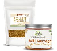 Herbes du Monde - Dúo apicultura - Polen de abeja BIO y miel de azahar 250 g