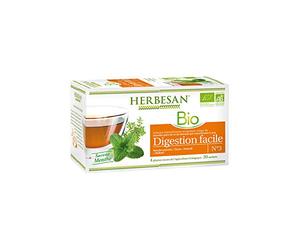HERBESAN INFUSION MENTHE POIVREE, FENOUIL DIGESTION FACILE BIO Menthe poivrée, Thym, Fenouil, Mélisse - 20 sachets