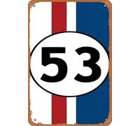 Herbie The Love Bug Iron On Transfer #2 Poster Retro Metal Tin Vintage Sign 12 X 8 Inch Bar Music Club Man Cave Room Wall Decor