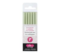 Herbin 35932T - Paquet de 6 bâtons de cire à cacheter spéciale pour pistolet, Vert amande nacré. Fabriqué en France