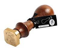 Herbin 40013T - Un sceau carré avec manche en bois vernis, lettre M enluminée