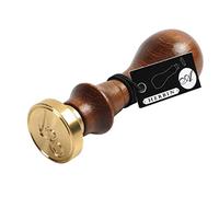 Herbin 40101T - Un sceau rond avec manche en bois vernis, lettre A en alphabet anglaise