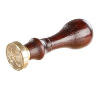 Herbin 40118T - Un sceau rond avec manche en bois vernis, lettre R en alphabet anglaise