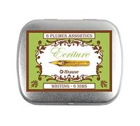 Herbin - Juego de 6 plumas de dibujo, multicolor, acero, 0.3 mm, intercambiable