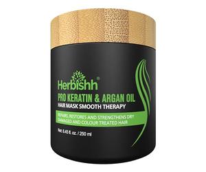 Herbishh Argan Hair Mask-Deep Conditioning & Hydration For Healthier Looking Hair for very Dry, Weak, Stressed Out Hair, No Sulphates, No Parabens