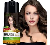 Herbishh Champú para color de cabello para cabello gris Champú de color enriquecido Fórmula para tinte para el cabello Champú y acondicionador para tinte para el cabello (marrón oscuro)