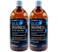 Herbora Silicio Orgánico - Pack Ahorro 2 x 1 Litro - Extracto de Bambú de Alta Asimilación con Zinc y Biotina - Refuerzo para Articulaciones, Huesos, Cabello, Piel y Uñas - Suplemento Líquido
