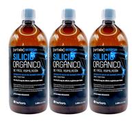 Herbora Silicio Orgánico - Pack Ahorro 3 x 1 Litro - Extracto de Bambú de Alta Asimilación con Zinc y Biotina - Refuerzo para Articulaciones, Huesos, Cabello, Piel y Uñas - Suplemento Líquido