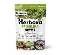 Herboxa Spirulina Powder, mezcla de desayuno de superalimentos de origen vegetal con semillas de chía, semillas de cáñamo y fibra. Vegano, sin gluten, sin aditivos. 200 g.