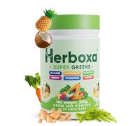 Herboxa SUPER GREENS suplemento verde premium con raíz de achicoria, zinc y cromo, sabor coco piña, ideal para el bienestar diario - 50 porciones
