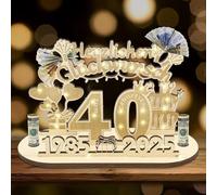 Herbst 40 cumpleaños regalo de dinero 2025, cartel de madera para 40 cumpleaños para mujeres y hombres, regalos personalizados para 40 años decoración de cumpleaños (40)