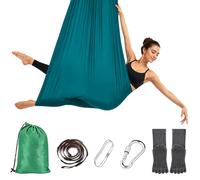 Herbst Aerial Yoga Hängematte Set, 280x150cm Aerial Yogatuch mit Verlängerungsgurt Karabiner Reißfestes Vertikaltuch & Turntuch zum Hängen bis 200kg Yoga Schaukel & Therapieschaukel für Studio Zuhause
