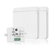 Herbst Juego de 2 interruptores de luz inalámbricos, 230 V, no requiere cableado, juego de interruptores inalámbricos con receptor