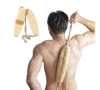 Herbvian Esponja de ducha exfoliante natural vietnamita, esponja de ducha exfoliante 100% a base de plantas, calabaza entera sin cortar con mango de fibra de coco para una exfoliación suave, adecuado