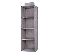 Hercaise EUSHINE Organizador Colgante para Armario de 4 Niveles, Estantería Colgante de Tela, Estante de Tela para Armario para Ropa, Toallas, Gris