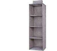 Hercaise Organizador Colgante para Armario de 4 Niveles, 10pcs Estantería Colgante de Tela, Estante de Tela para Armario para Ropa, Toallas, Gris