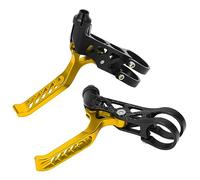HERCHR 1 par de palancas de freno de bicicleta, manija de freno de aleación de aluminio, diámetro de sujeción de 22,2mm/0,87 pulgadas para bicicletas de montaña y carretera Brompton3sixty (Oro)