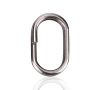 HERCHR 100 Uds. Conector de Aparejos de Pesca de Carpa giratorios con Anillos divididos ovalados de Acero Inoxidable (9 * 15mm)
