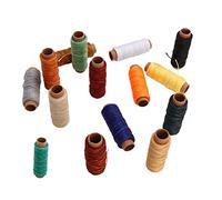 HERCHR 15 Hilos Encerados para Cuero, 15 Colores, Hilo De Lino Encerado, Cera para Coser, Hilo De Cera para Encuadernación De Libros para Manualidades Hechas A Mano