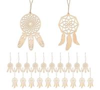 HERCHR 20pcs Dream Catcher Wall Decor, PequeñO Adornos de Madera para el árbol de Navidad a Granel Mini Arts Catcher para Colgante Decoración de Habitación y Dormitorio de Las niñas