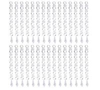 HERCHR 30 Cuentas de Cristal Transparente para Lámpara de Araña, Cristal Transparente Carambanos con Perlas Octagonales y Anillos, Cuentas de Cristal Transparente Forma de Gota para Iluminación