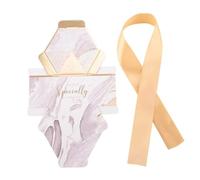 HERCHR 30Pcs Cajas de Regalo Pequeñas, Cajas de Favor de Boda con Cintas, Gracias a ti Caja de Caramelos de Papel para Fiesta de Cumpleaños de Baby Shower, 1.8 x 3.1 x 1.8in(Beige)