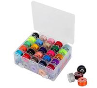 HERCHR 50 Piezas Colores Surtidos Hilos in Poliéster para Máquina de Coser con Caja Transparente Plastico, Doble Capa, Hilo de Bobina de la Máquina de Coser, Bobinas y Hilo de Coser